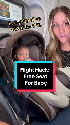 ✈️FLIGHT HACK: get baby his own seat for FREE Yes, babies under 2 fly free when they sit on your lap… but any parent knows that gets old REAL FAST. 👉🏼 Next time bring the baby’s carseat to the gate. Ask the gate agent if there are any available seats. If there are, they’ll often give it to you for free. ✨Now baby can safely be buckeled for the flight, and mama can be hands-free 🙌🏼 If there are no available seats, theyll gate-check your carseat for you, and baby will sit on your lap (as origi