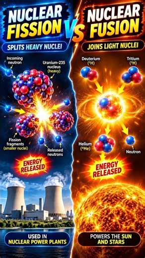 NUCLEAR FISSION ⚡ VS ⚛️ FUSION