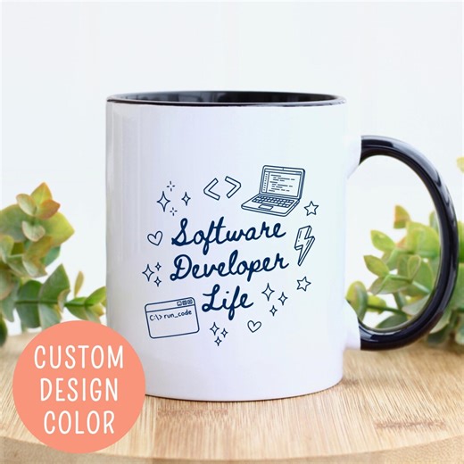 Software Developer Life Custom Mug, Programmer Coder Gift, Computer Science Student Coffee Mug Gift, Coding Nerd, Techie Gift for Him or Her - Etsy