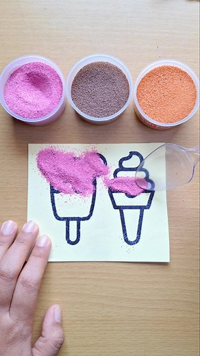 Like ice cream🍦🍦 #sandpainting #sandart #art #forkids #icecream #coloring #mewarnai #painting #coloredsand