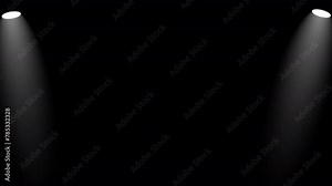 Spotlight flash background Animation, spotlight on black background with slowly moving, two lights render Animation, stage spotlights, 2d animation.