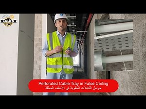 Installation Cable Tray in False Ceiling in site