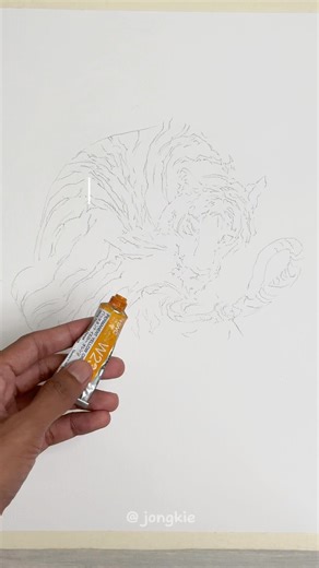 4.5K views · 74 reactions | How to painting a Tiger with watercolor. #watercolor #art #painting #tiger | Jongkie Art | Facebook