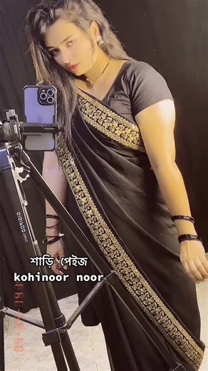 Traditional Black Saree Photoshoot in Stylish Studio