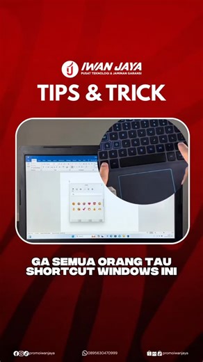 Promoiwanjaya on Instagram: "Tombol Windows cuma buat buka Start Menu? Kamu salah besar! 😱 ​Masih banyak yang belum tahu kalau tombol Windows itu 'jalan pintas' sakti biar kerjaan makin cepet. Coba deh cek kombinasi ini: ✨ Windows + . : Munculin emoji lucu biar chat makin seru! 🎙️ Windows + H : Males ngetik? Ngomong aja, laptop yang tulis! 🎥 Windows + Alt + R : Rekam layar instan tanpa ribet. 📂 Windows + E : Buka File Explorer dalam sekejap. 🖥️ Windows + M : Sembunyiin semua apps buat liat