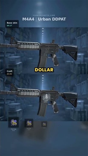 CS2 M4A4 Urban DDPAT — Stickers vs Base Craft #cs2 #cs2skins #shorts