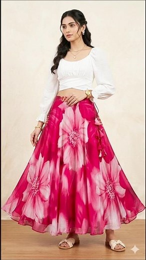 🌸 Stunning Pink Floral Maxi Skirt Outfit 💖 | Trendy & Elegant Look ✨ #shorts #fashion