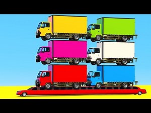 LEARN COLORS & Numbers for Kids w Spiderman Superheroes Truck and Long Cars - Videos For Kids