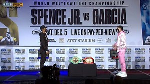 83K views · 2.9K reactions | What did Errol Spence Jr. and Danny Swift Garcia have to say to each other, face to face? Watch the #SpenceGarcia final press presser now and then tune into the welterweight showdown on Saturday, December 5th, on PBC on FOX PPV. Order #Spence Garcia now 壘 : pbcham.ps/SpenceVSGarciaPPV | Premier Boxing Champions | Facebook