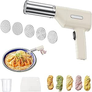 Atlodas Household Electric cordless Pasta Maker, Portable Automatic Pasta Maker Cordless Household Handheld Spaghetti Ramen Maker Machine