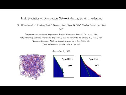 Link Statistics of Dislocation Network during Strain Hardening