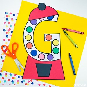 Letter G Craft Patterns | Gumball Machine Craft | Alphabet Crafts | Uppercase Activities - Etsy