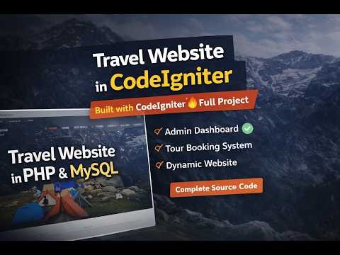 Travel Booking Website Project in PHP CodeIgniter & MySQL with Admin Panel | Source Code Available