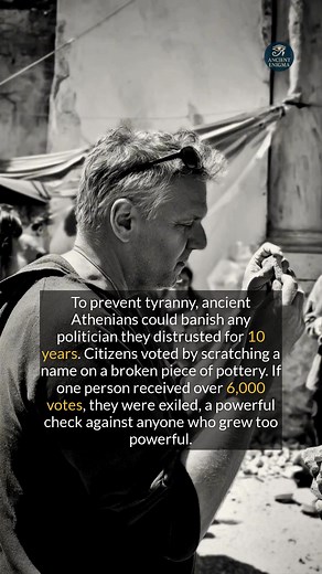 Ancient Athenians used pottery shards to vote on exiling politicians for a decade. #history #ancienthistory | Ancient Enigma