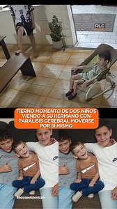 2.5M views · 79K reactions | ¿Qué te provoca?  En medio de un partido de ping pong, dos chicos frenaron el juego cuando notaron que su hermano menor, con parálisis cerebral, intentaba moverse por sí mismo Se acercaron, lo alentaron y celebraron sus logros con un emotivo “choca esos cinco” antes de continuar con la jornada. Un gesto que demuestra que la verdadera victoria está en compartir momentos como este. | RLC Noticias | Facebook