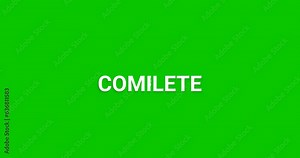 Downloading progress bar. Percent indicator. Blinking Loading sign changes to complete status. From 0 to 100% transfer. Motion graphic element on the green screen with alpha channel Editable