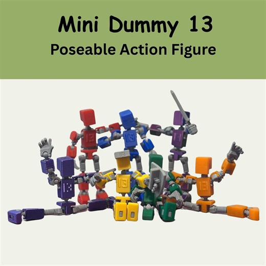 Mini Dummy13 Customizable Articulated Poseable Action Figure Fully Assembled 3D Printed - Etsy