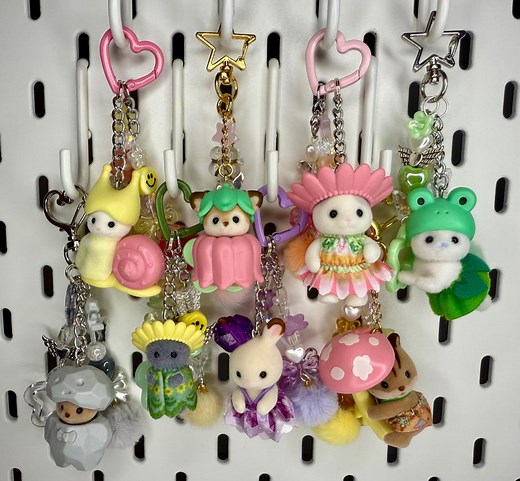 Handmade Calico Critters Fairy Forest Friends Keychain: Kawaii Bag Charm - Etsy