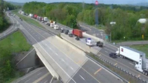 Road work snarling traffic on Interstate 81 in Luzerne County
