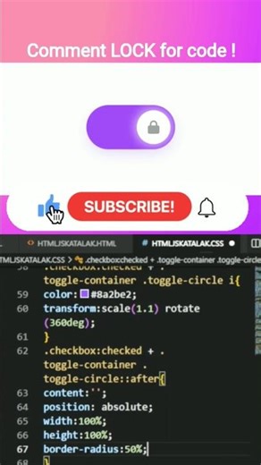 🔓 Create a Neumorphism Lock Toggle Button with CSS Animation #coding #webdesign #htmlcssjs #shorts