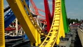 colorful roller coaster loops