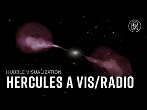 Active Galaxy Hercules A: Visible & Radio Comparison