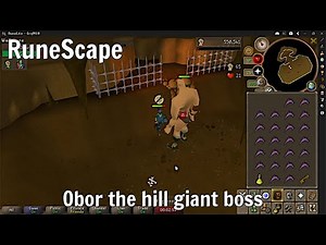 OSRS Fighting Obor - Using melee to defeat the hill giant