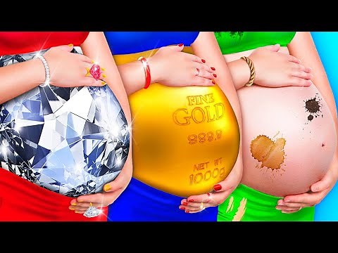Poor VS Rich VS Giga Rich Pregnant | Awkward Pregnancy Situations, Awkward Moments by RATATA POWER