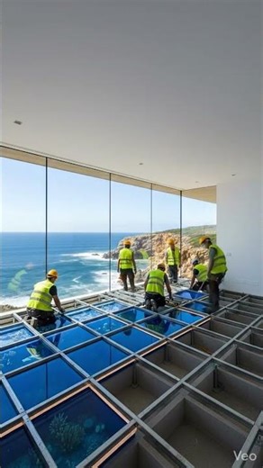 Glass Ocean Floor Installation in Cliffside Villa | Unreal Luxury Transformation