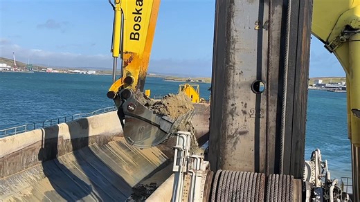Dredging work to deepen several areas of Lerwick Harbour is making excellent progress according to the Lerwick Port Authority. The LPA appointed marine engineers Boskalis Westminster Ltd to carry out the £3.2m contract, which has been ongoing since June. You may have seen Magnor, the world's largest backhoe Dreger, making its way around the harbour carving out large sections of the sea bed. This material is then taken to a licensed dumping site north of Bressay. You can hear full report on tonig