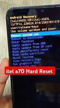 itel A70 hard reset