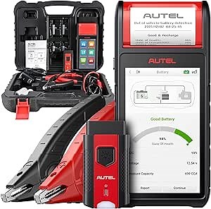 Autel Battery Tester MaxiBAS BT608(E):12V 100-3000 CCA Load Tester, Cranking & Charging Systems Analyzer, Adaptive Conductance, Full System Diagnostic Scanner with Auto Battery Registration, Black