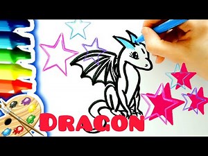 How to draw a cute dragon VERY EASY the first time , Drawing for kids | Easy drawing
