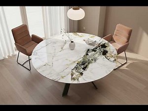 Table Céramique Effet Marbre Extensible AKANTE – Grande Austin | Table Design & Fonctionnelle