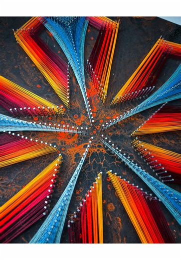 Amorpho: String Art e Fluid Art che Cambia con la Luce UV