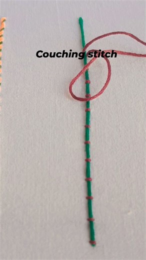 Tanveer kaur on Instagram: "🌺How to couching embroidery stitch 🪡🪡🧵🌺"