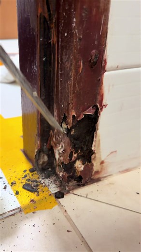 Rusted frame repair and painted with hammerite anti rust paint . #handyman #hammerite