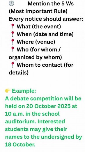 📘10 Golden Rules of Notice Writing for Students || Class 10 & 12 English | Principal Sir#shorts