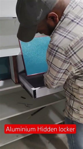 aluminium Hidden locker #windows #aluminium #wardrobe #tvunit