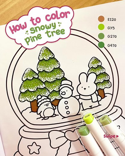 Snowy Christmas Tree Drawing Tutorial