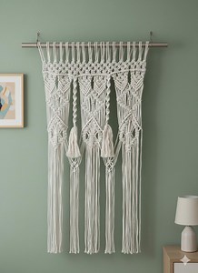 Handmade Macrame Curtain: Boho Window Hanging, Natural Cotton Decor - Etsy