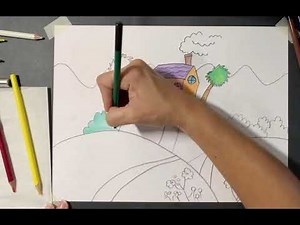 Dibujar y pintar con lápices de colores para niños