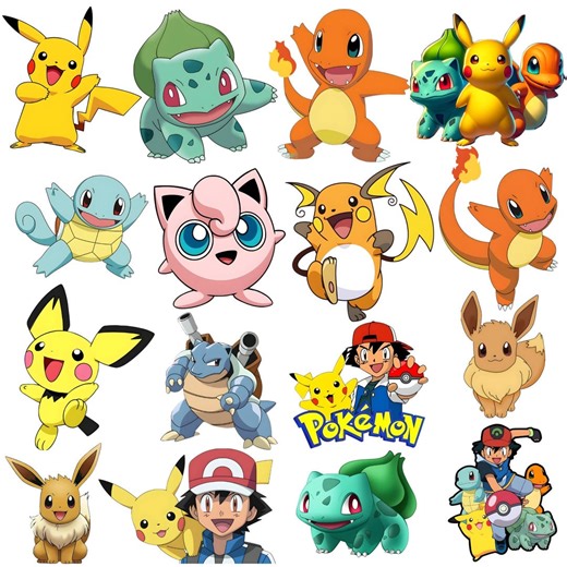 Pokemon Clipart PNG Bundle, Pikachu Character Images, Cartoon PNG Files, Transparent Background, Digital Download, Instant Download - Etsy