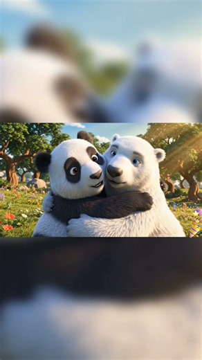 cute Panda and cute bear hug. #friendship #cute #ai