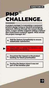 Solve this PMP Question - 6 | How to Handle Mid-Iteration Feature Requests! | PMPwithRay