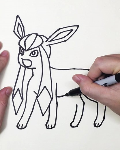 How To Draw Pokemon Glaceon Easy #Pokemon #Glaceon #drawing #howtodraw #draweasy