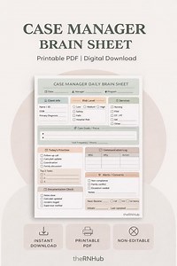 Case Manager Brain Sheet | Case Management Planner | Care Coordination Worksheet | Printable PDF | Digital Download - Etsy