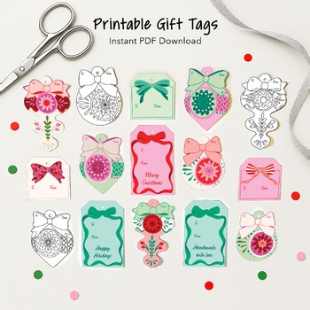 Vintage Christmas Ornament Gift Tags - DIY Craft Kit