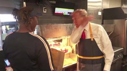 ‘I’m very superstitious’: Trump tosses salt over shoulder at McDonald’s fries station