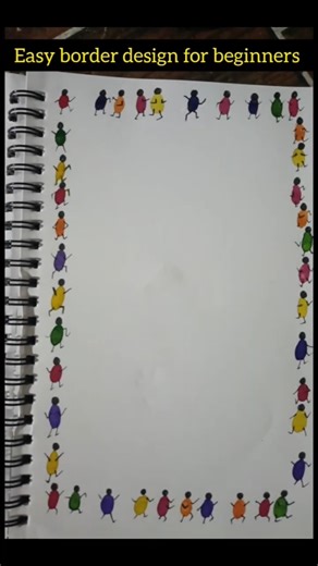 Easy border design for beginners 🎨🖌️ #artyoutuber #art #artist #drawing #painting #viral #explore